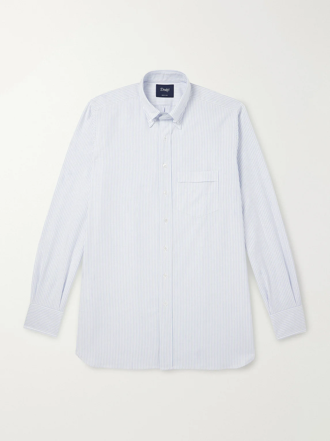 Button-Down Collar Striped Cotton Oxford Shirt - 1