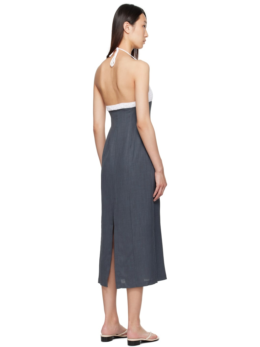 Gray & White Jody Midi Dress - 3