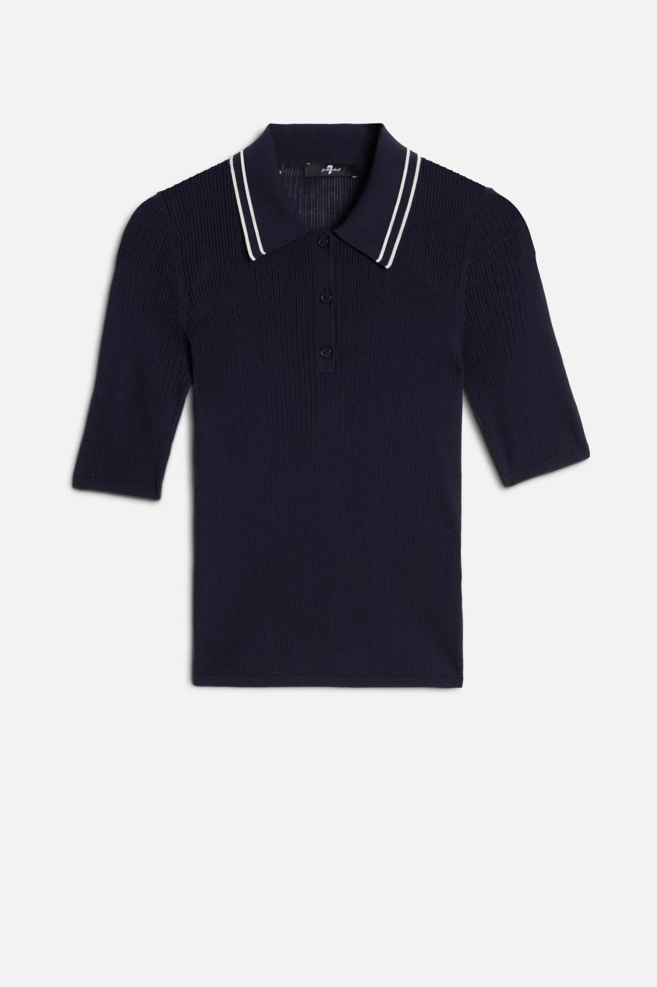 PIPED COLLAR POLO in Navy - 1