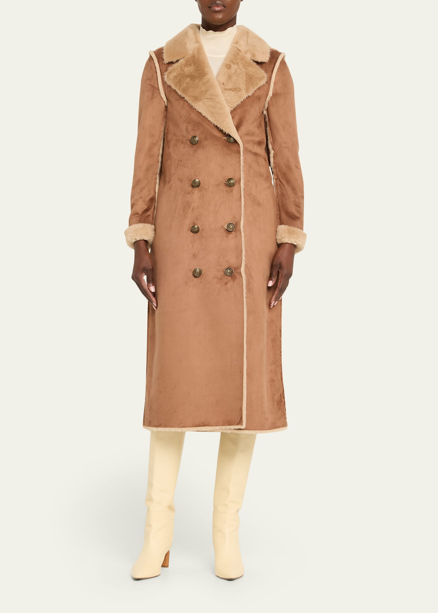 Citron Faux Fur Maxi Coat - 2