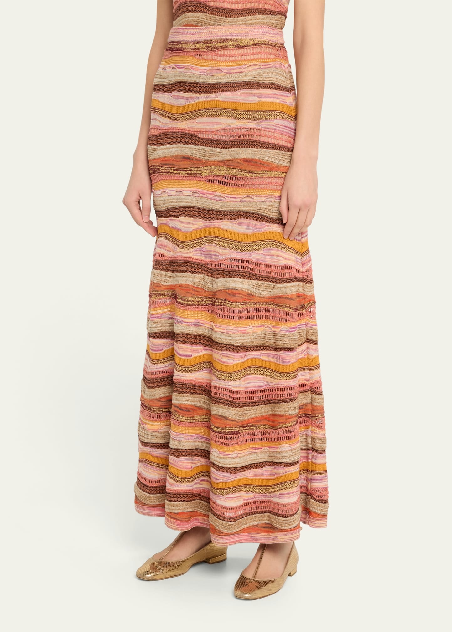 Rosen Multicolor Knit Maxi Skirt - 4