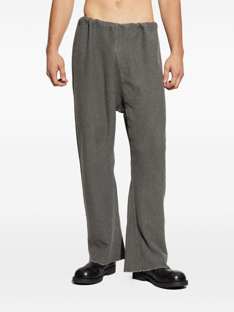 elastic-waist frayed-hem trousers 1