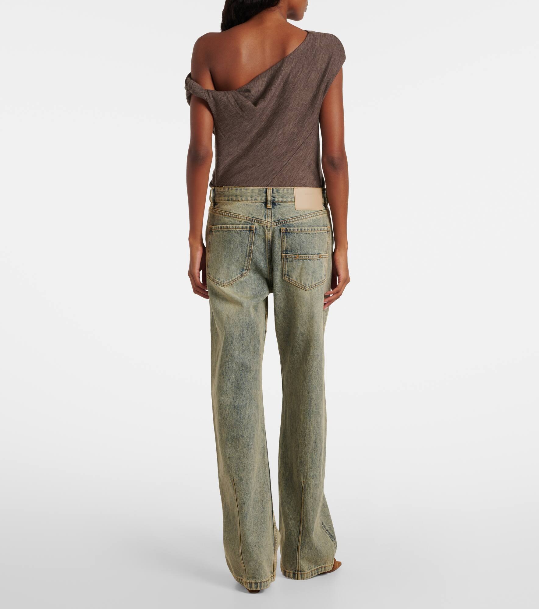 Faded high-rise straight jeans - 3