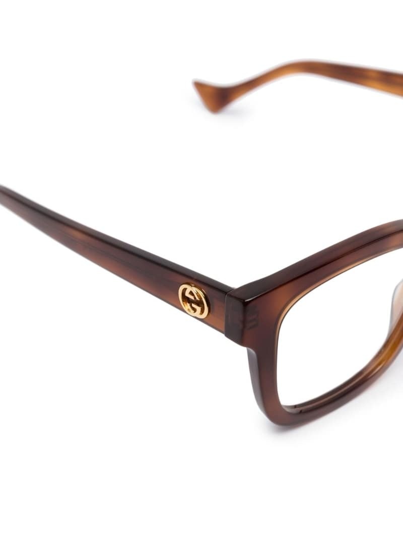 tortoiseshell-effect logo glasses - 3