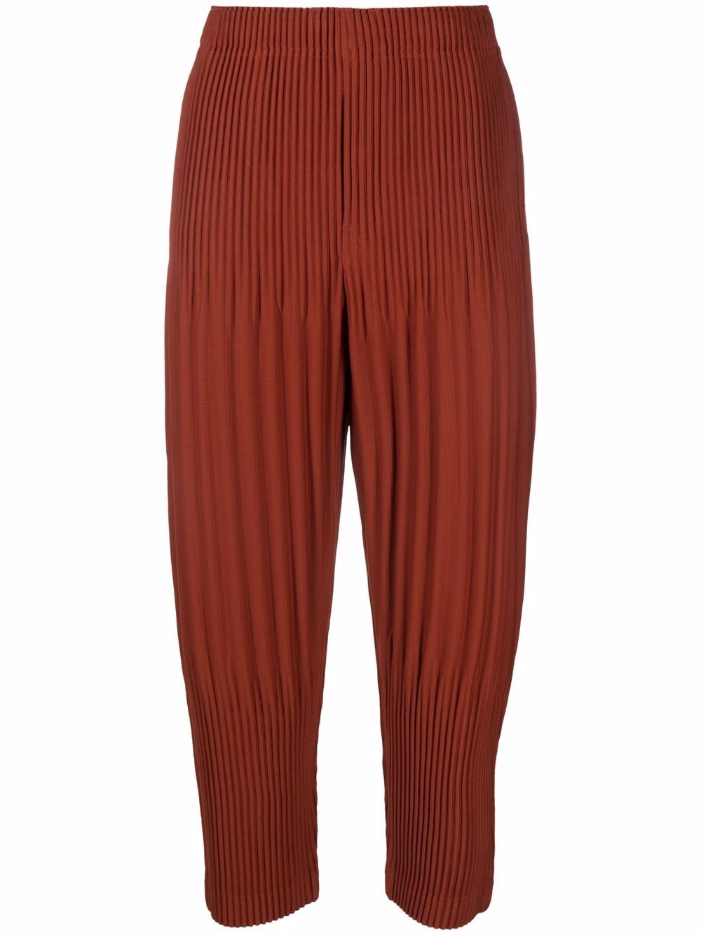 pleated straight-leg trousers - 1