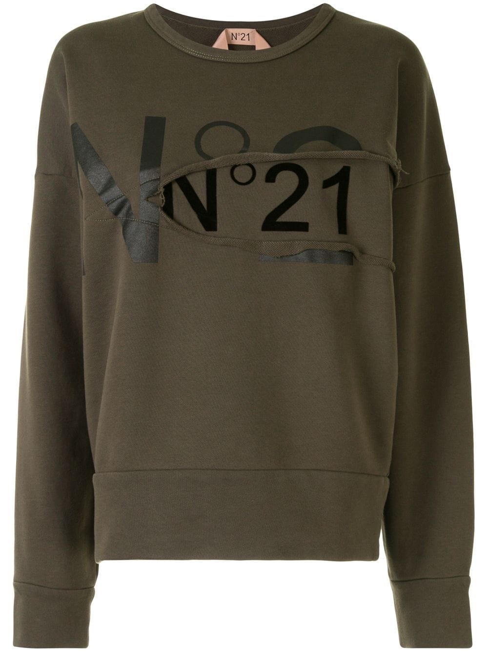 ripped logo sweatshirt - 1