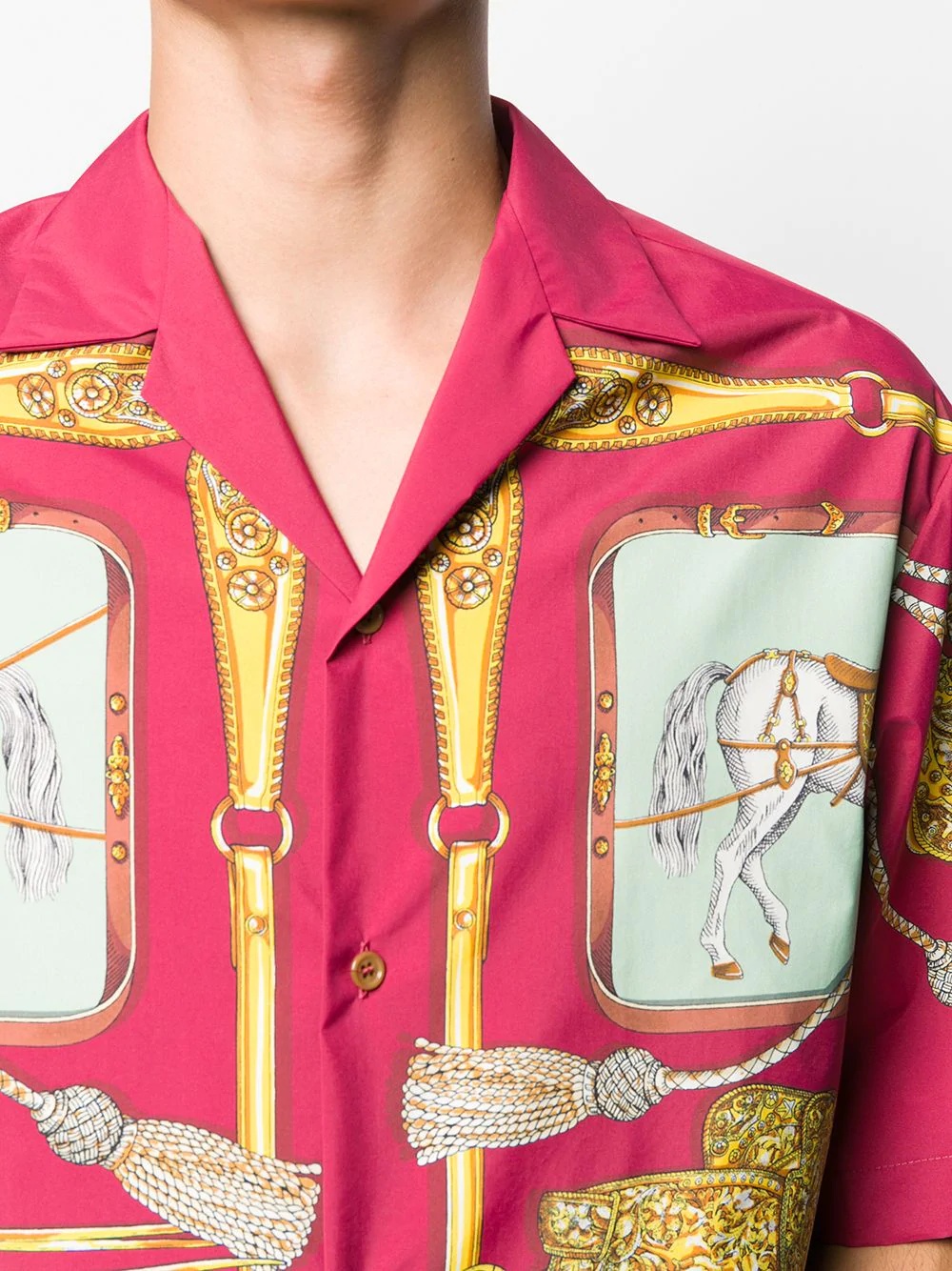 archival horse print bowling shirt - 5