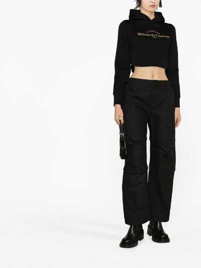 Valentino embroidered-logo cropped hoodie outlook