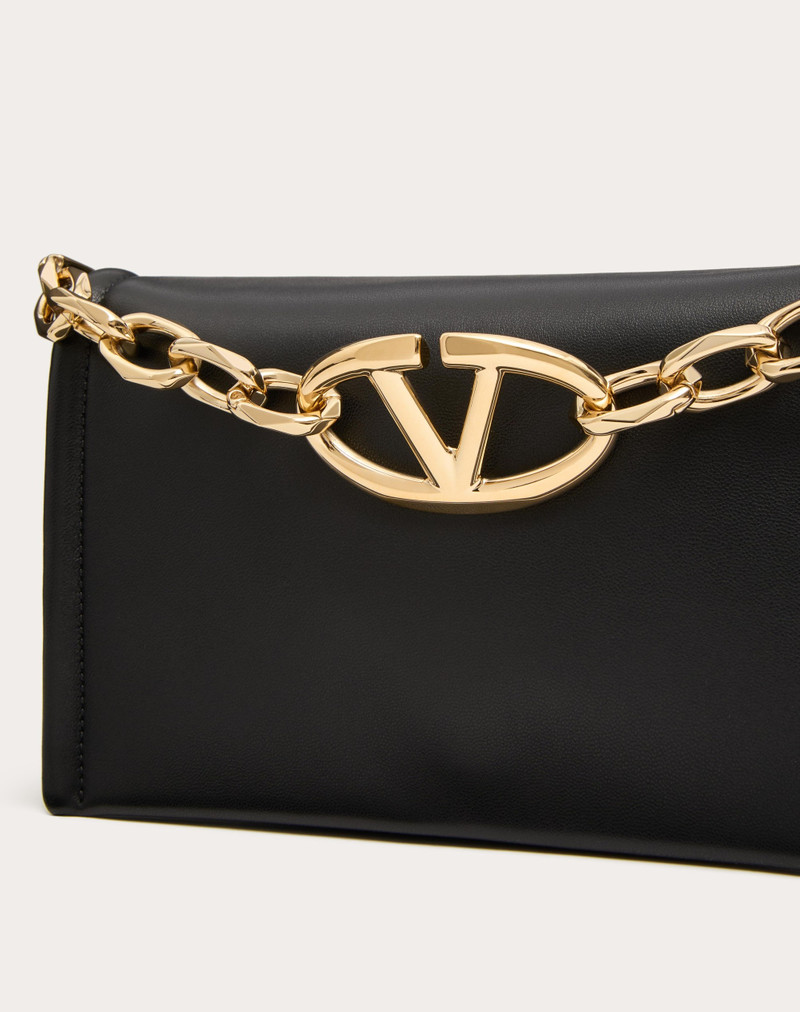 VLOGO CHAIN CLUTCH BAG IN NAPPA LEATHER WITH CHAIN 8