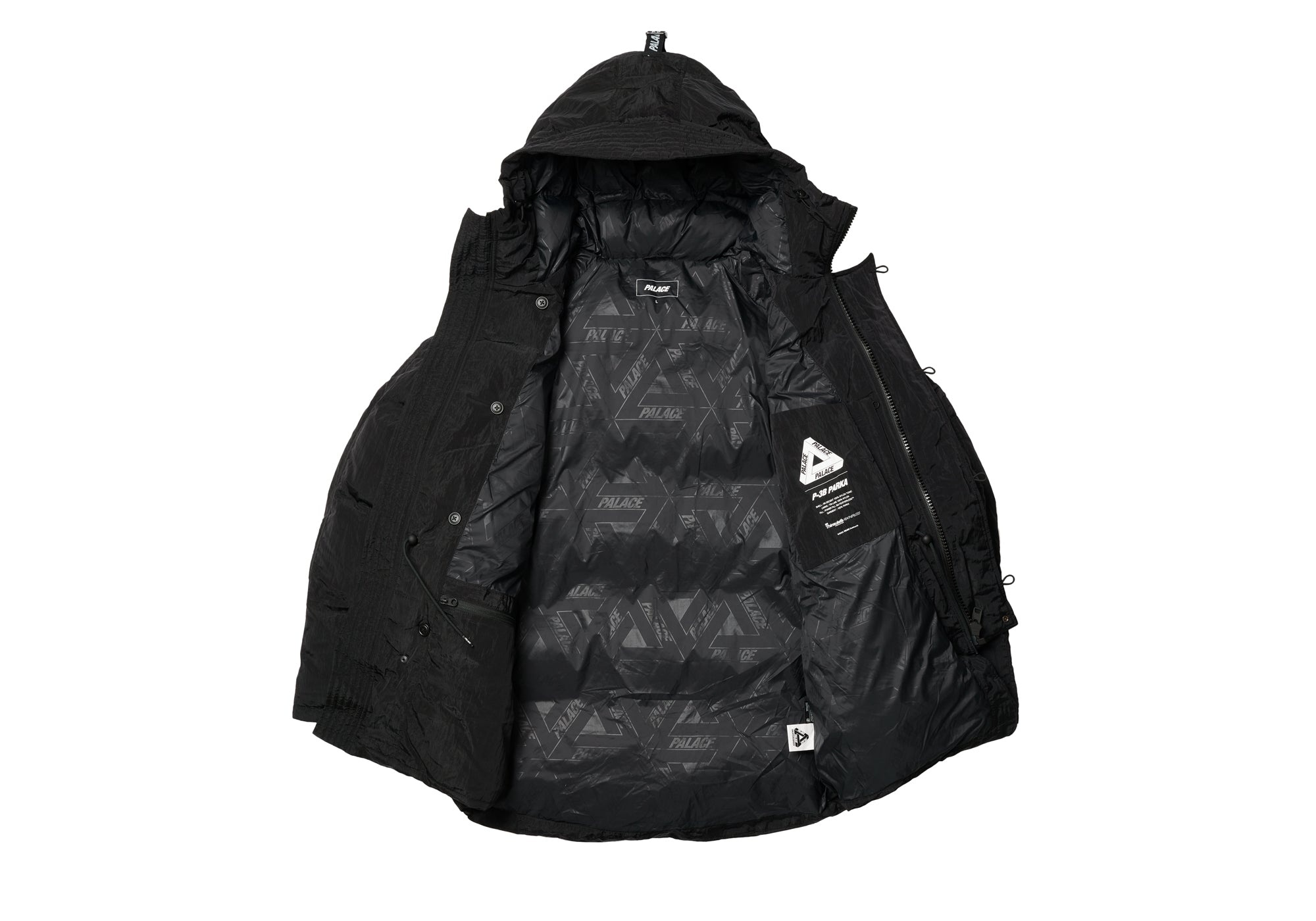 PALACE P-3B BAFFLE PARKA BLACK | REVERSIBLE