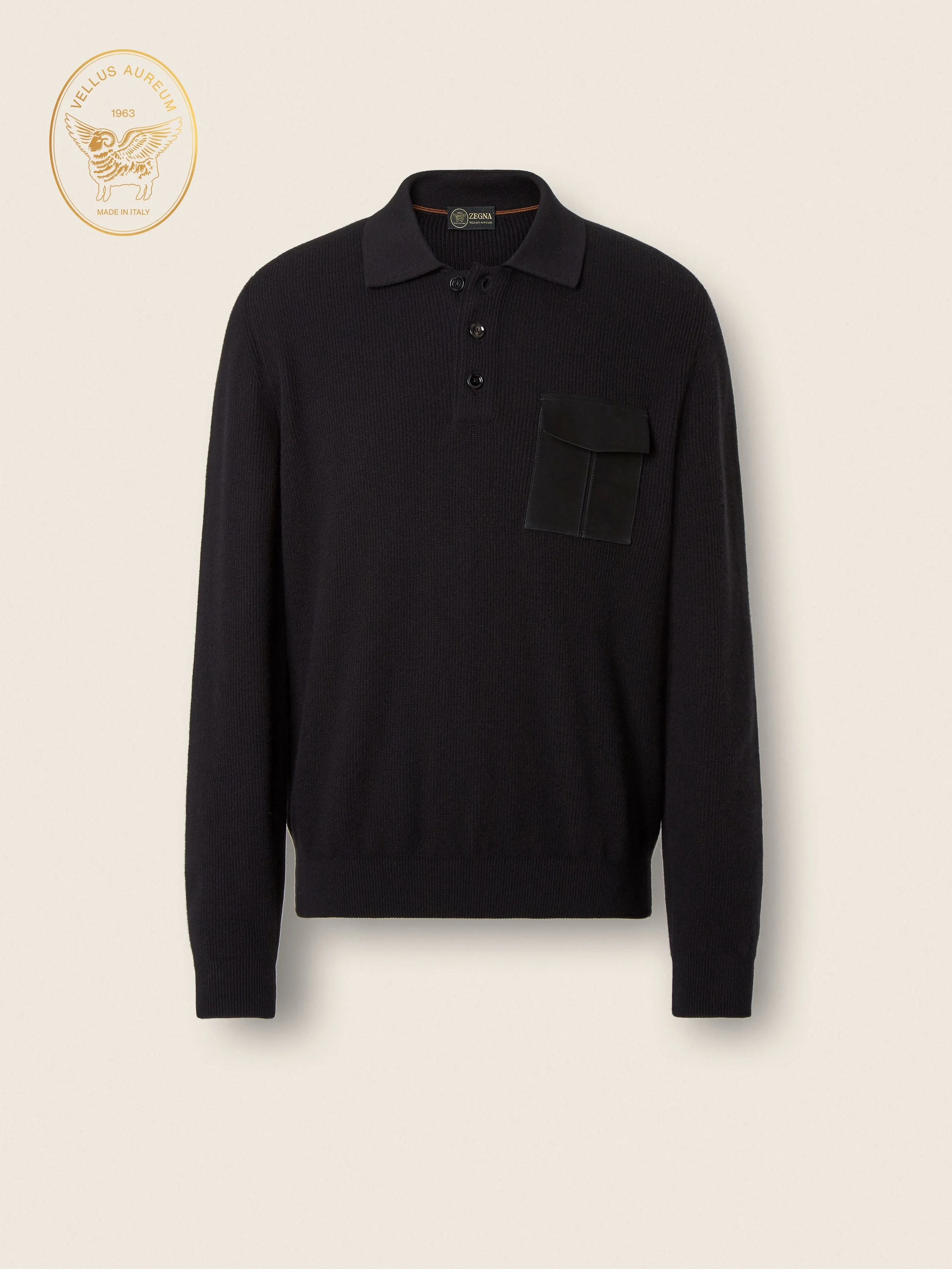 BLACK VELLUS AUREUM POLO SHIRT - 1