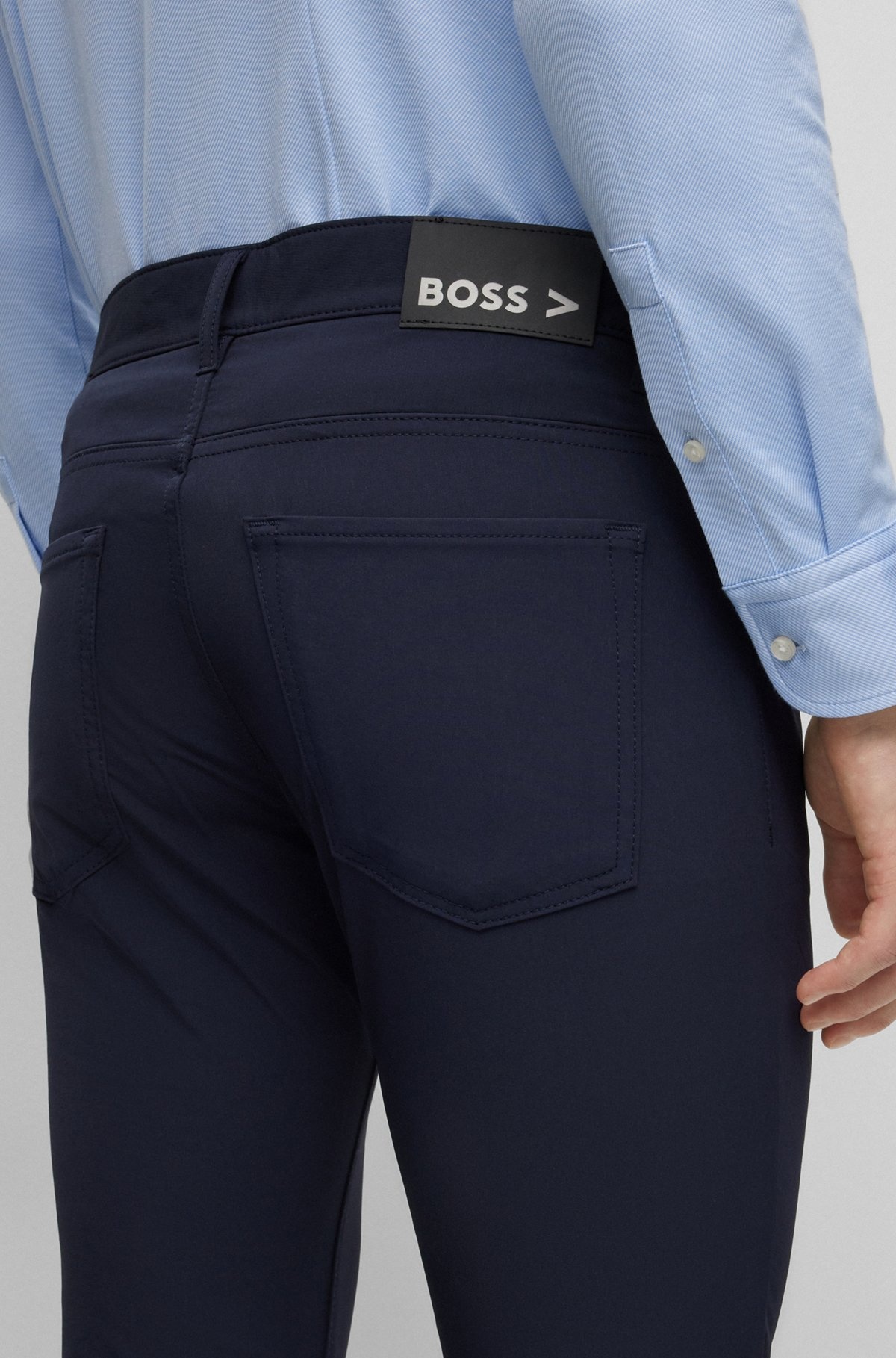 SLIM-FIT JEANS IN SUPER-STRETCH BLACK DENIM - 5