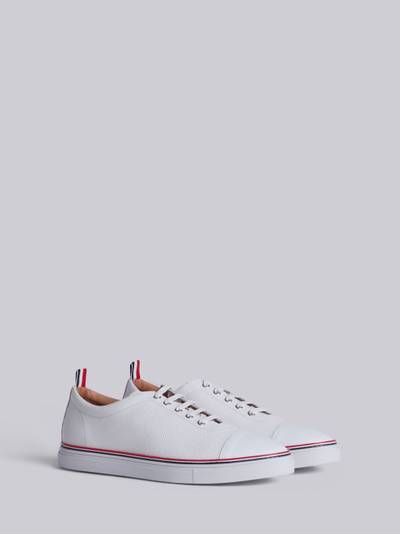 Thom Browne Straight Toe Cap Trainer In Pebble Grain & Calf Leather outlook