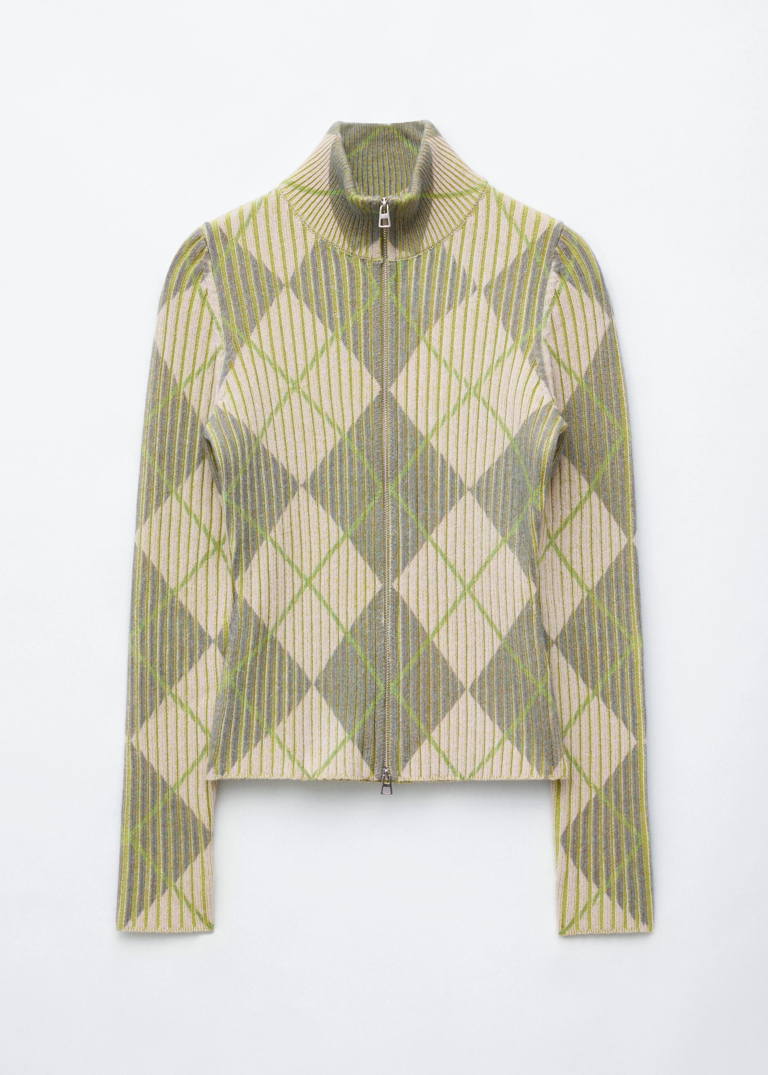 Wool-Cotton Zip Cardigan - 1