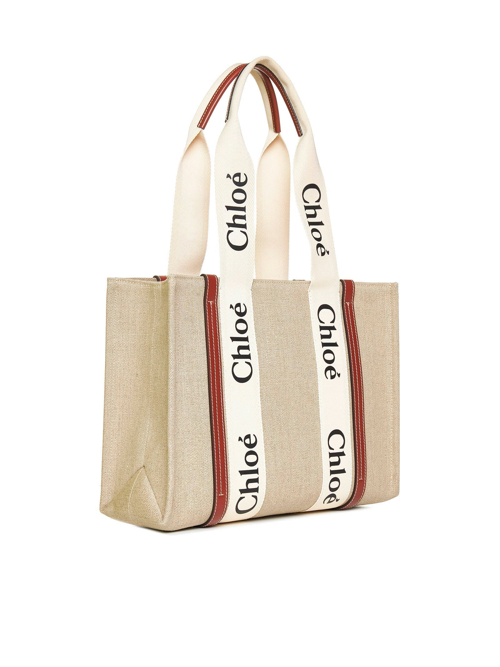 Chloé Women Woody Linen Tote Bag Chloè - 2