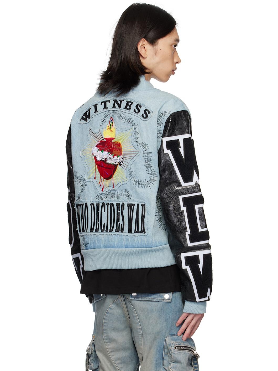 SSENSE Exclusive Blue & Black Namesake Denim Bomber Jacket - 3