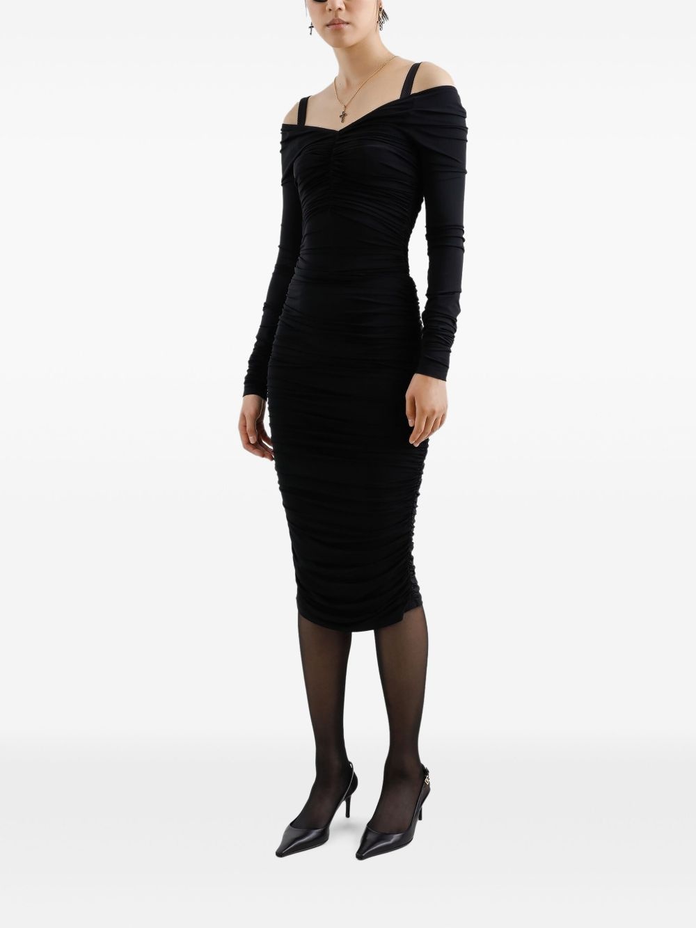 ruched midi dress - 2