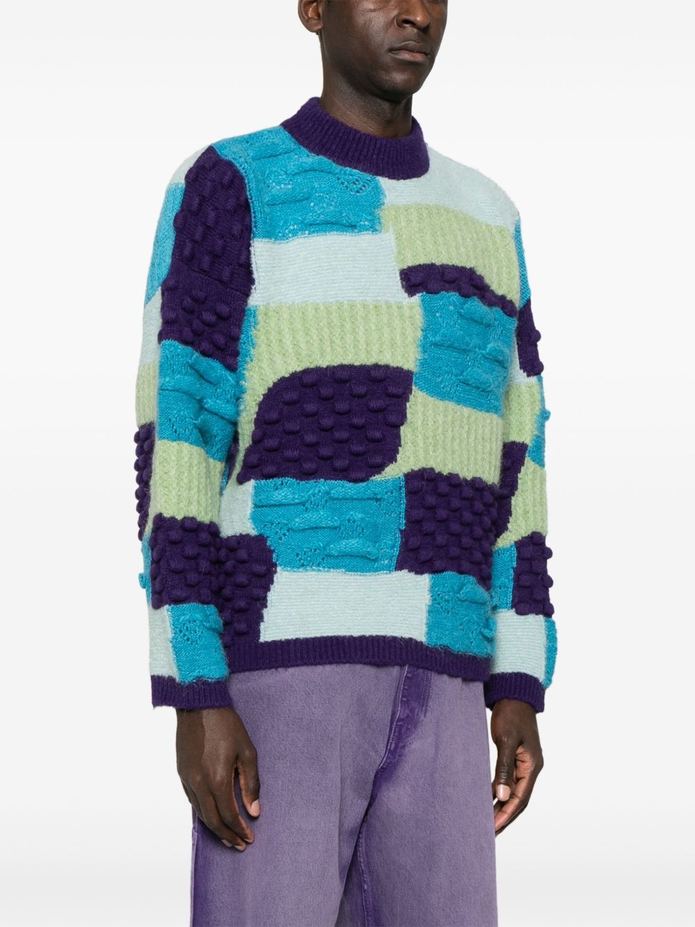 intarsia-knit crew-neck sweater - 3