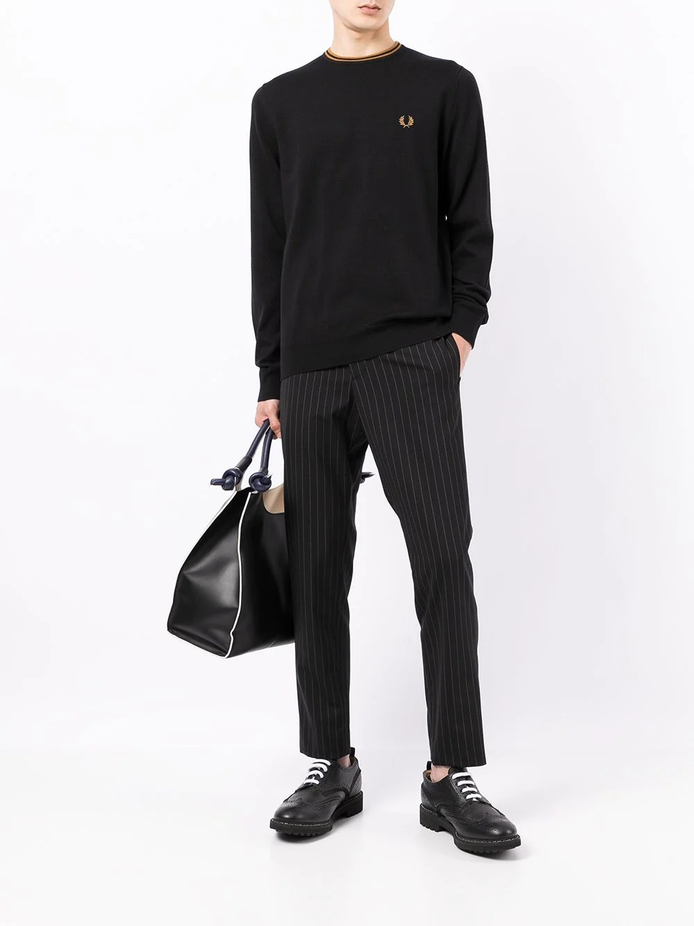 embroidered logo wool sweater - 2