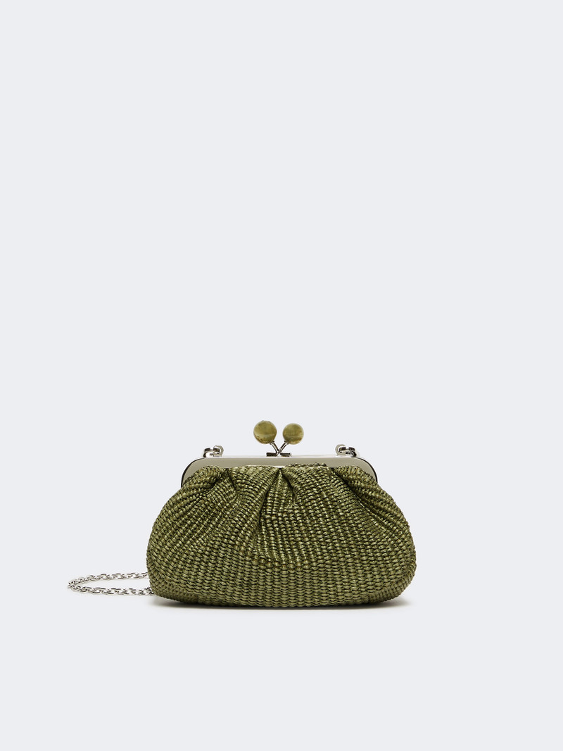 PALMAS Small raffia-effect Pasticcino Bag - SAGE GREEN 8