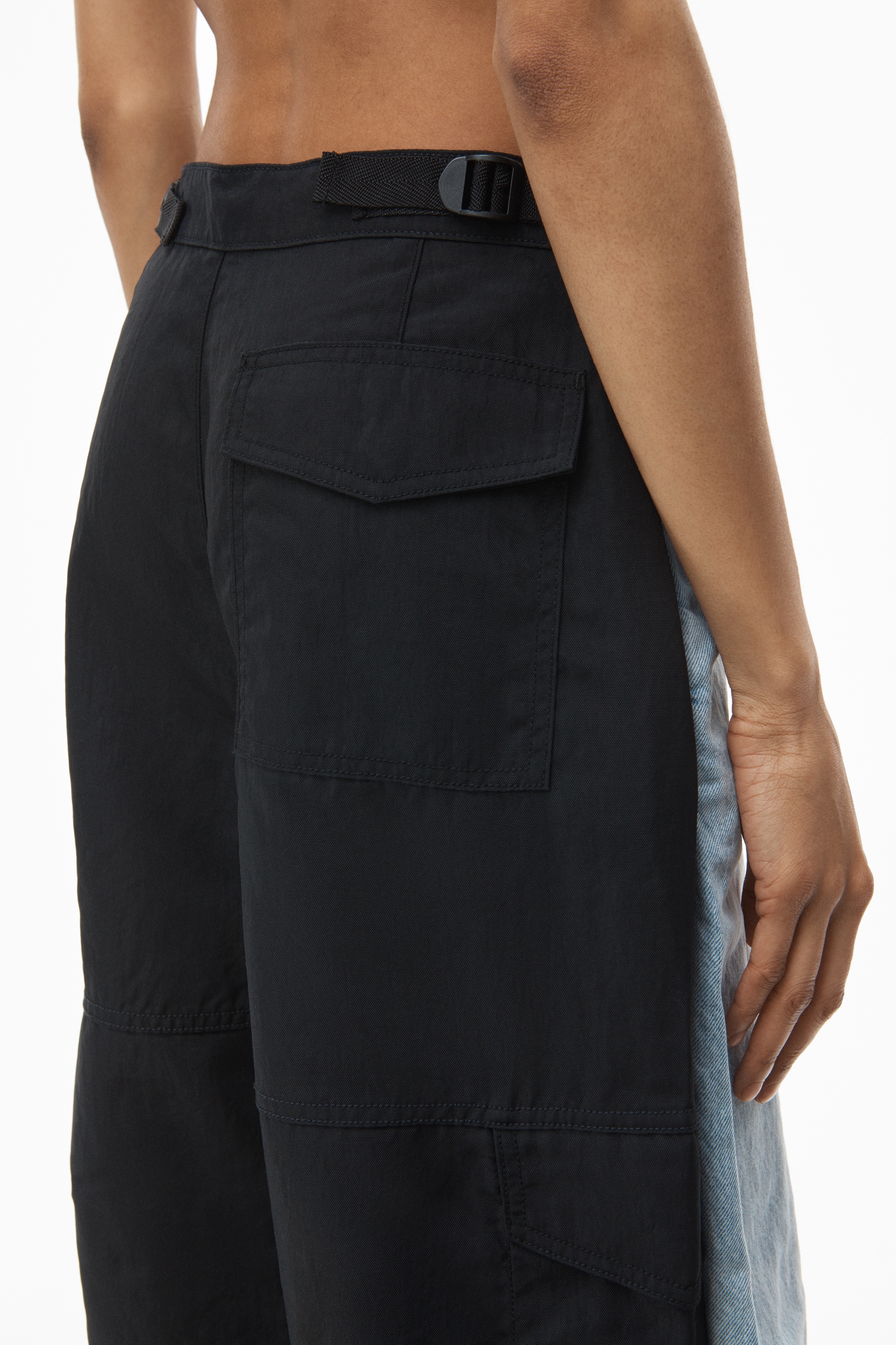 HYBRID CARGO JEAN IN DENIM AND NYLON - 6
