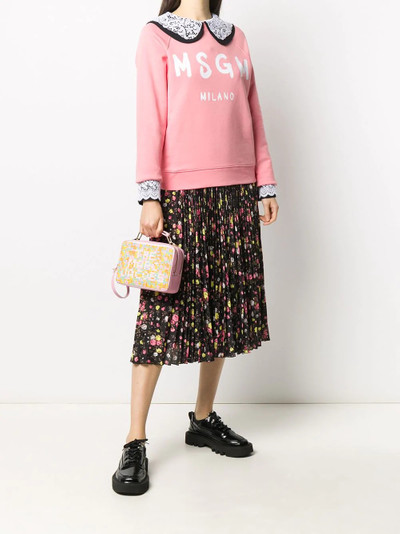 MSGM logo print sweatshirt outlook