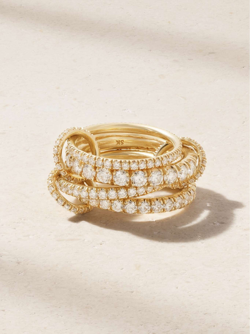 Alix set of four 18-karat gold diamond rings Gold 1