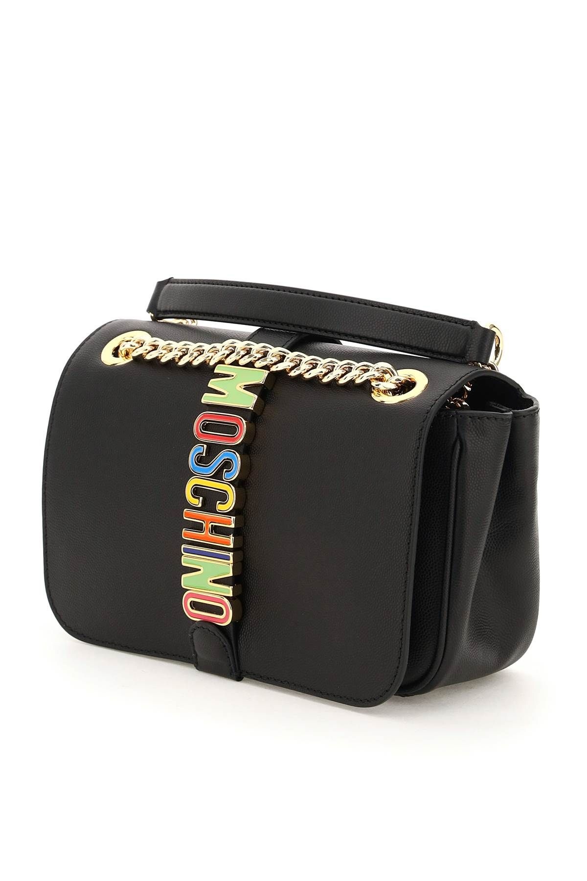 LEATHER BAG WITH MULTICOLOUR LOGO - 2