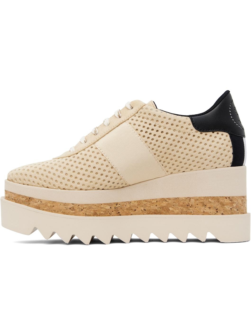 Beige Sneak-Elyse Platform Trainer Sneakers - 3