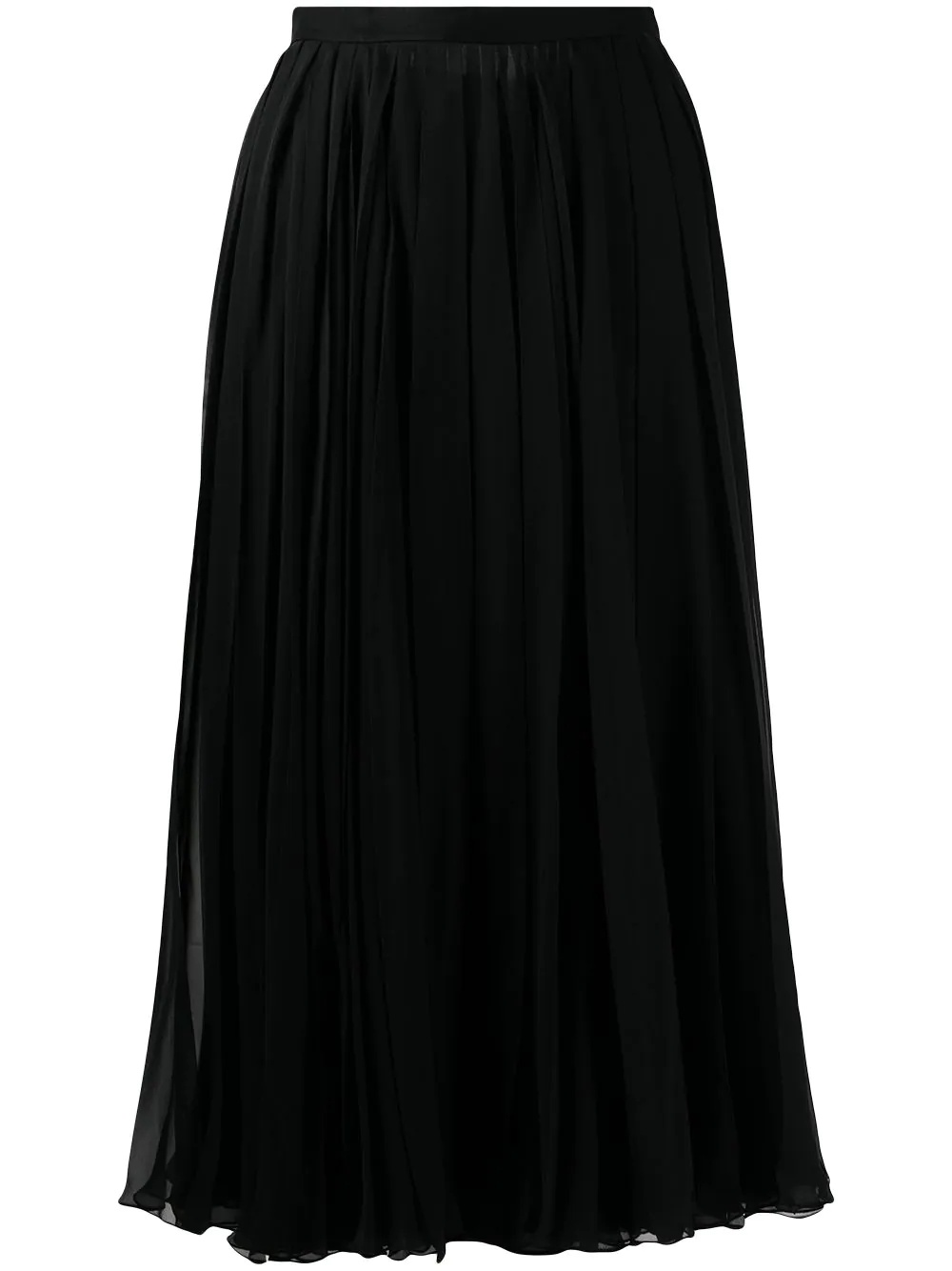 pleated silk midi skirt - 1