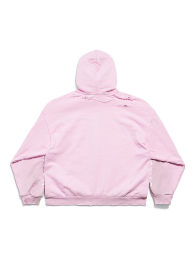 BALENCIAGA distressed-effect cotton hoodie outlook