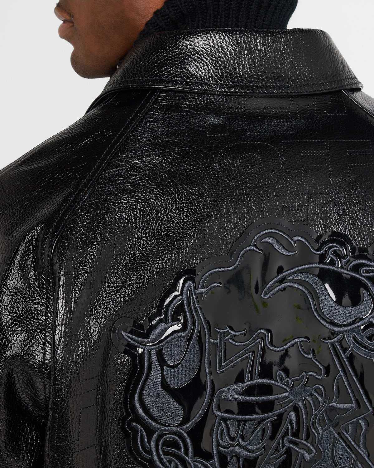 Men's Scorpio Lea Leather Varsity Jacket - 5