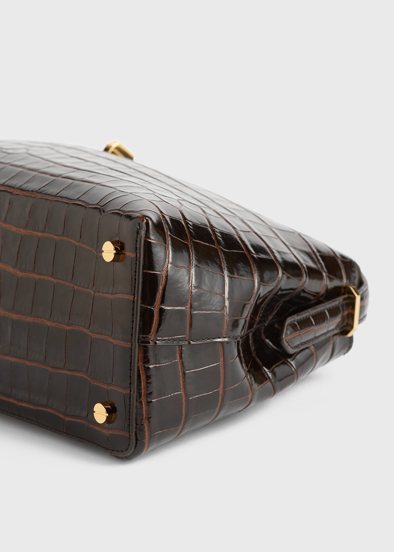 T-Lock top handle dark brown croco - 8
