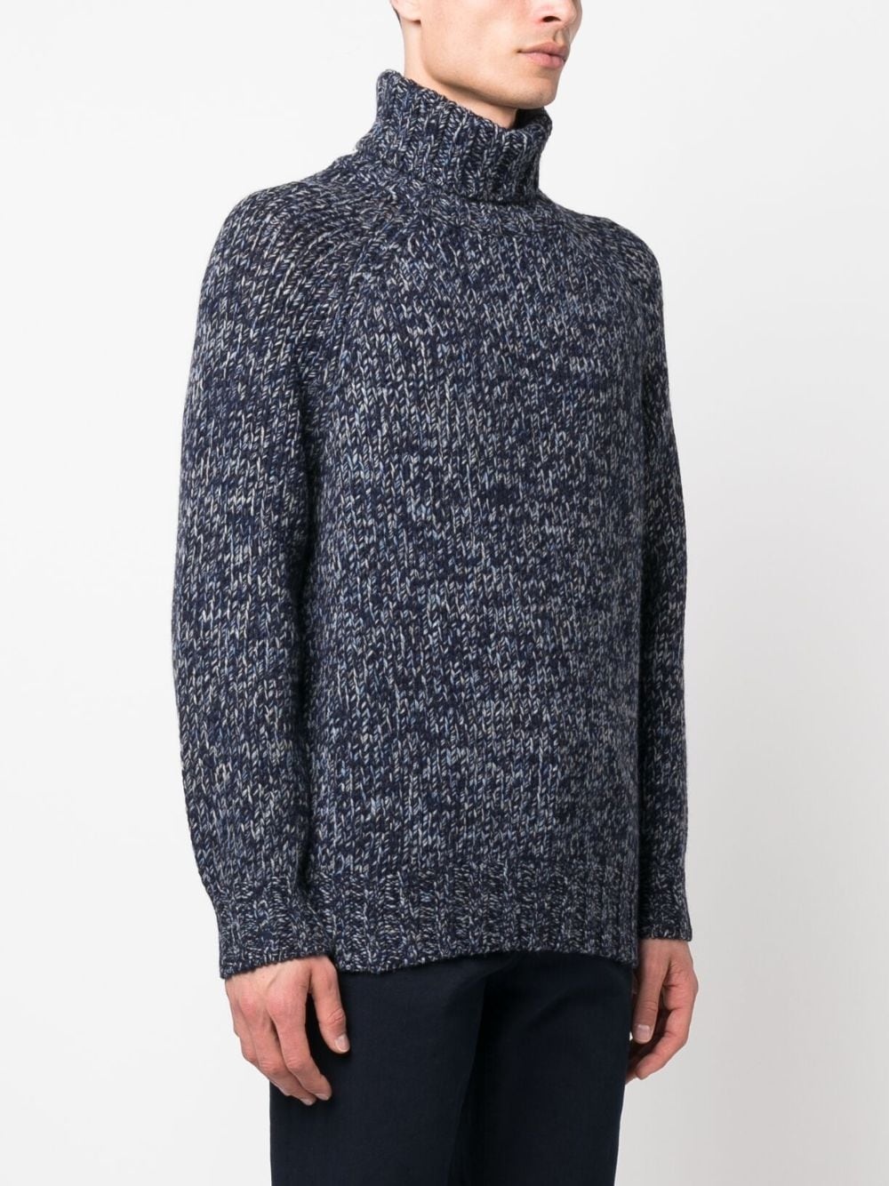 mélange high-neck thick-knit jumper - 3