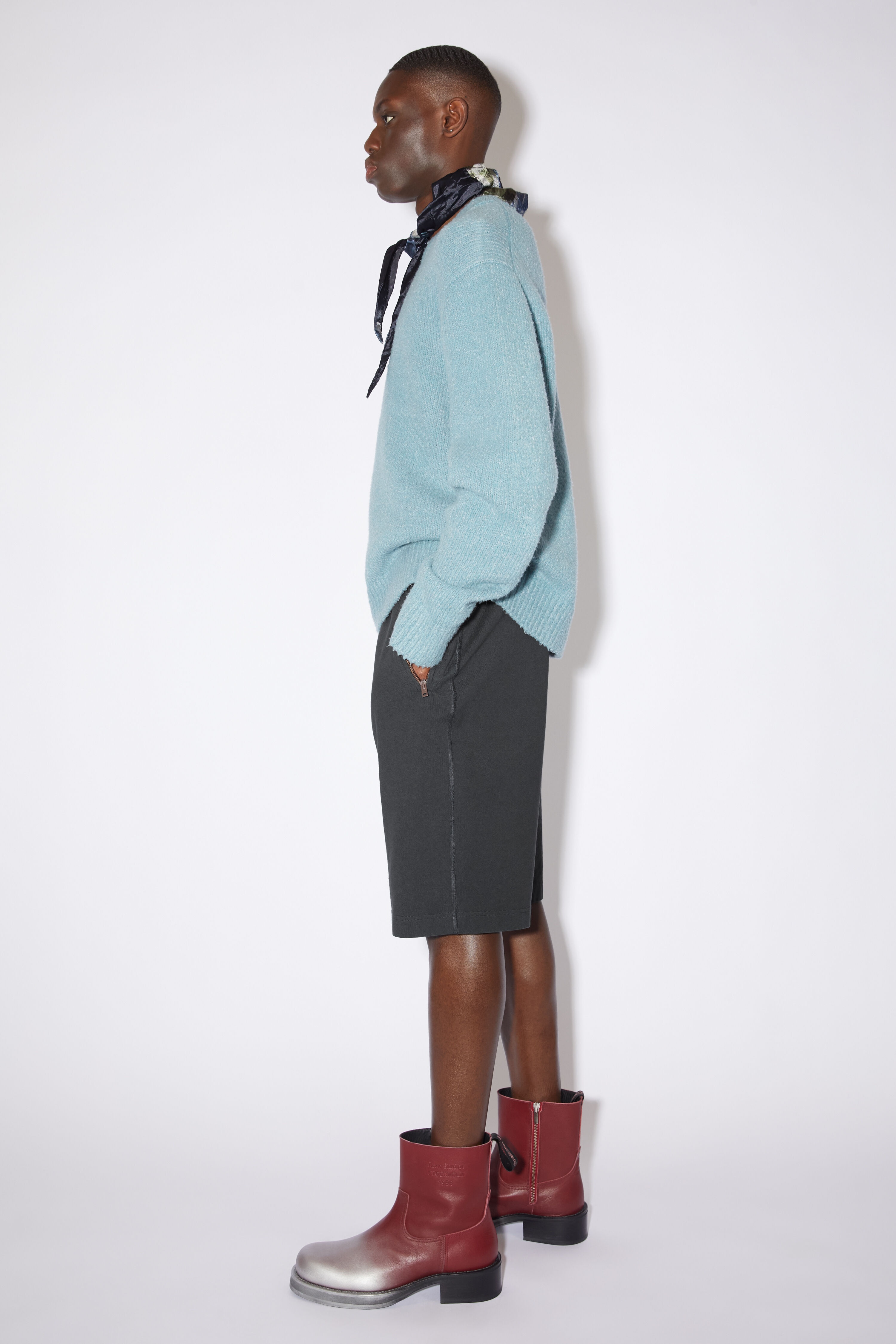 Cotton sweat shorts - Black - 4