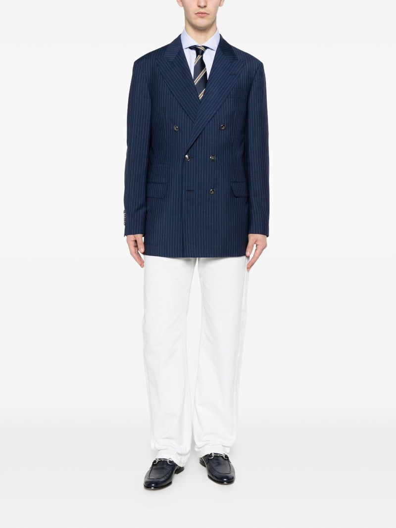 Brunello Cucinelli pinstripe double-breasted blazer outlook