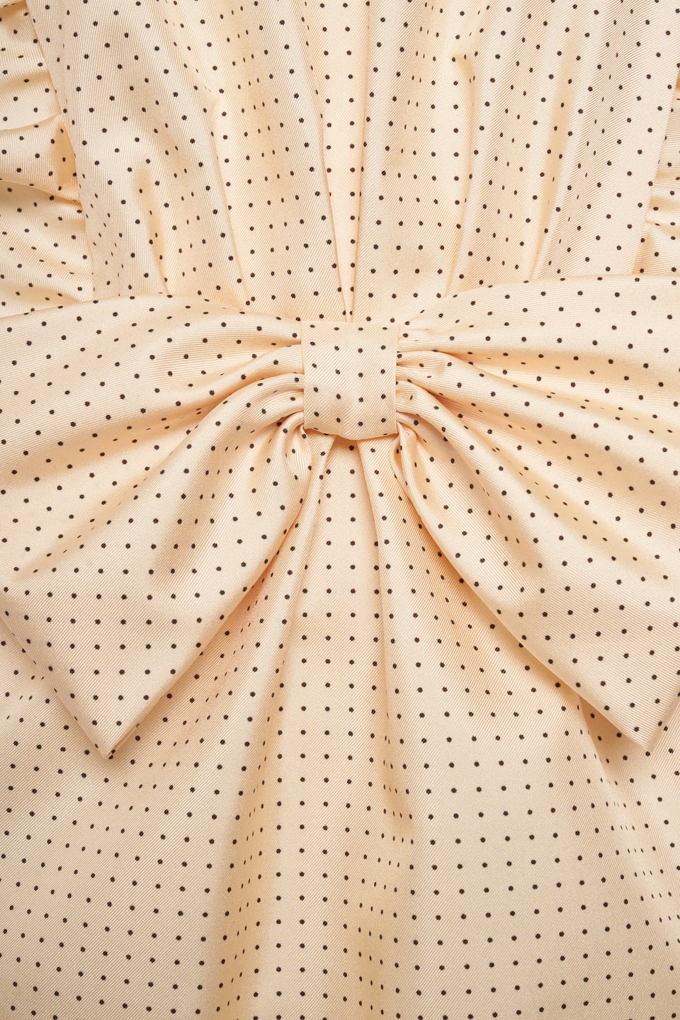POLKA DOT PRINT SILK TWILL BUSTIER MINI DRESS, BOW - 3