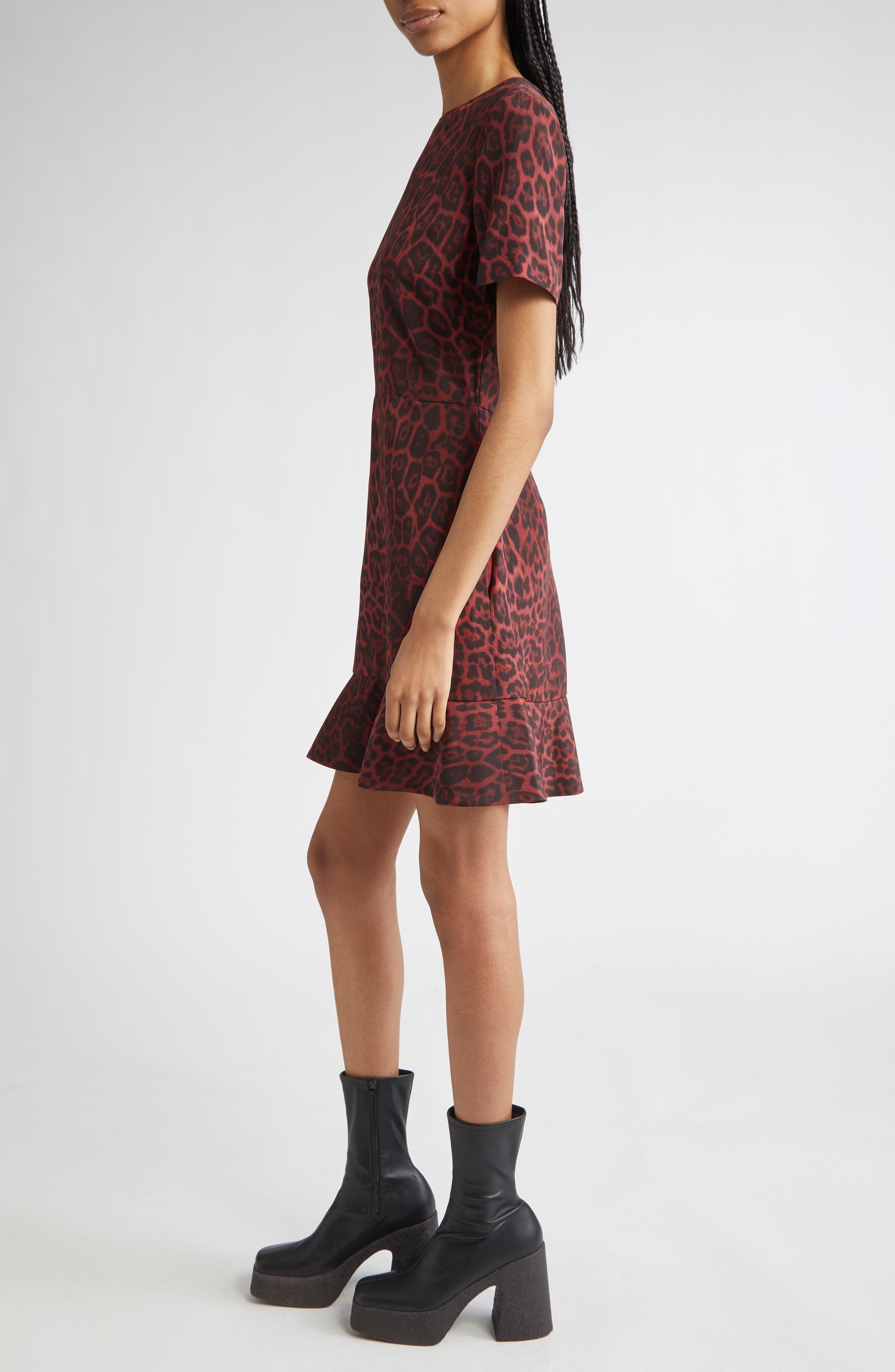 Stella McCartney Iconic Leopard Print Silk Minidress in 6062 - 3