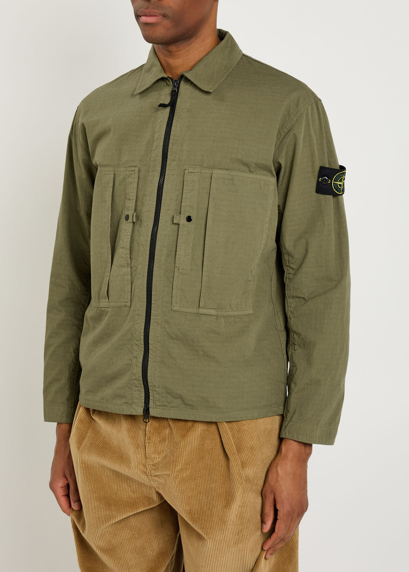 Stone Island Stone Island Logo Cotton-poplin Overshirt outlook