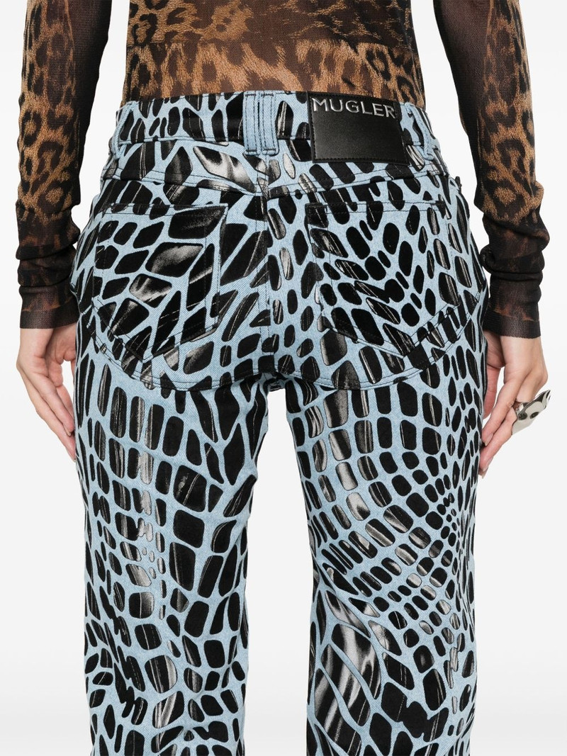 velvet-print straight-leg jeans 5