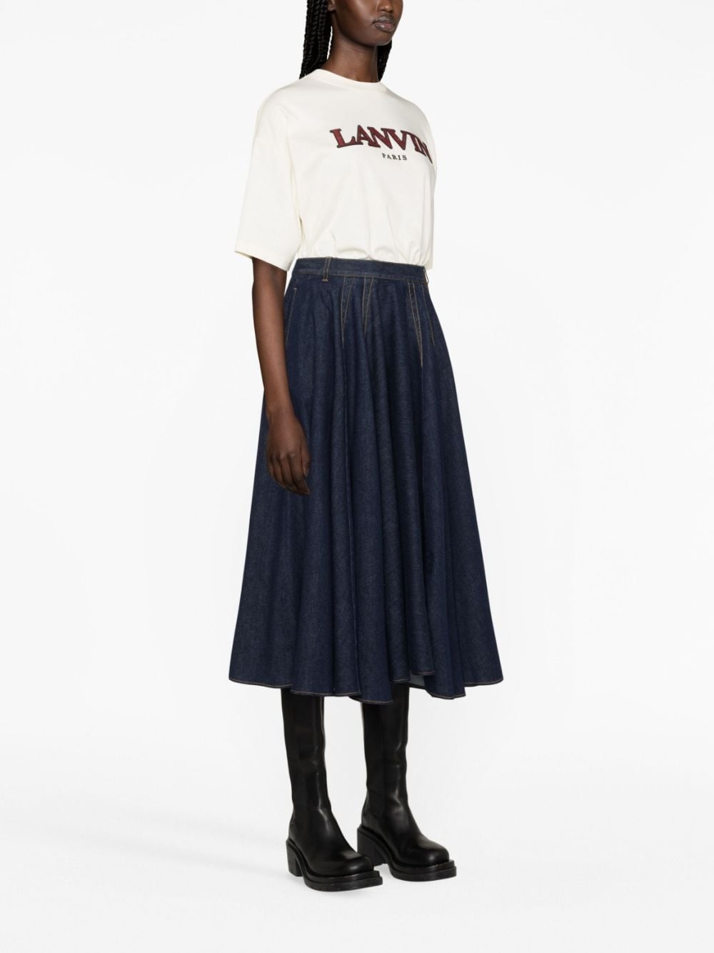 logo-embroidered cotton-jersey T-shirt - 4