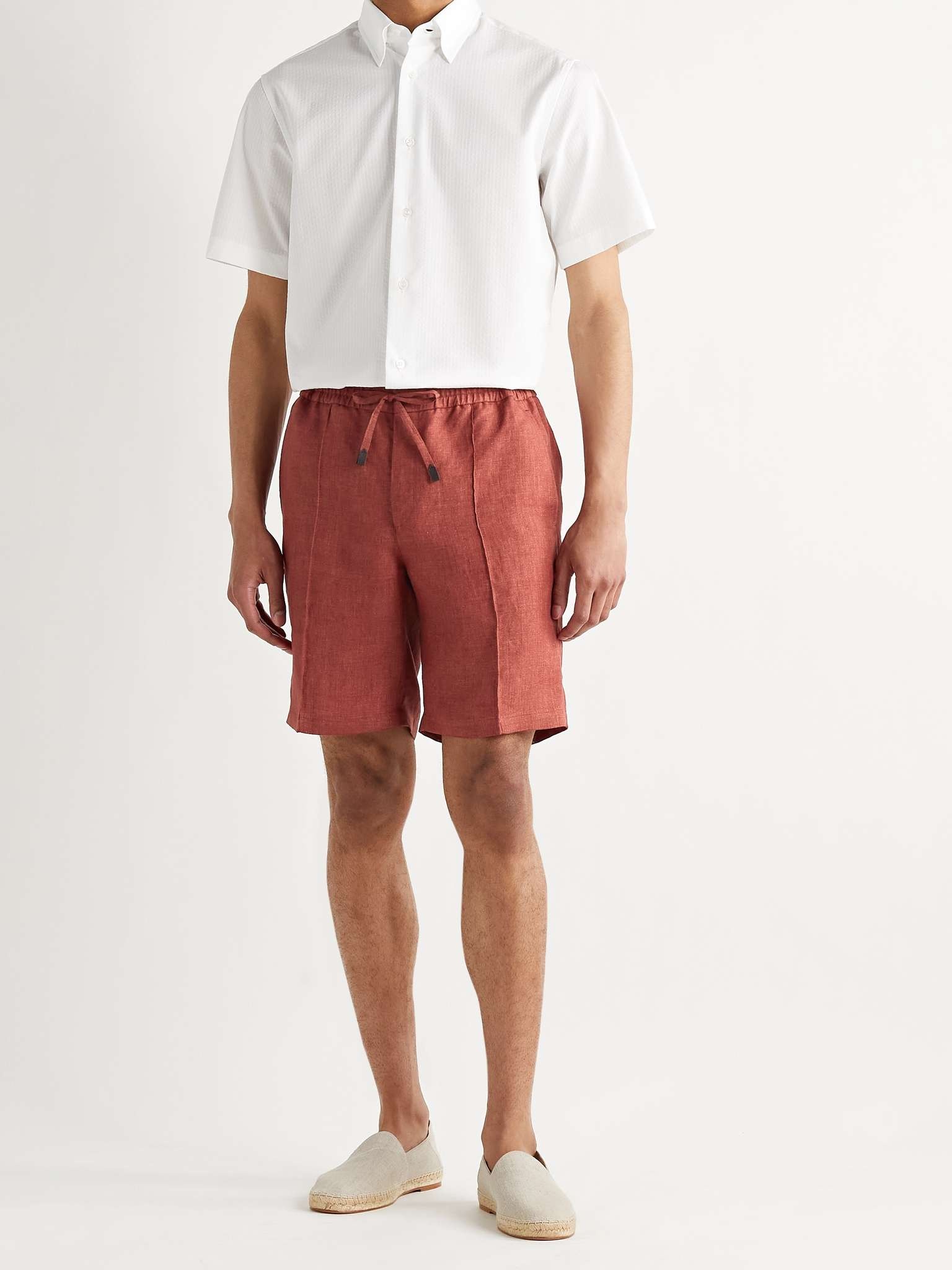 Sydney Slub Linen Drawstring Bermuda Shorts - 2