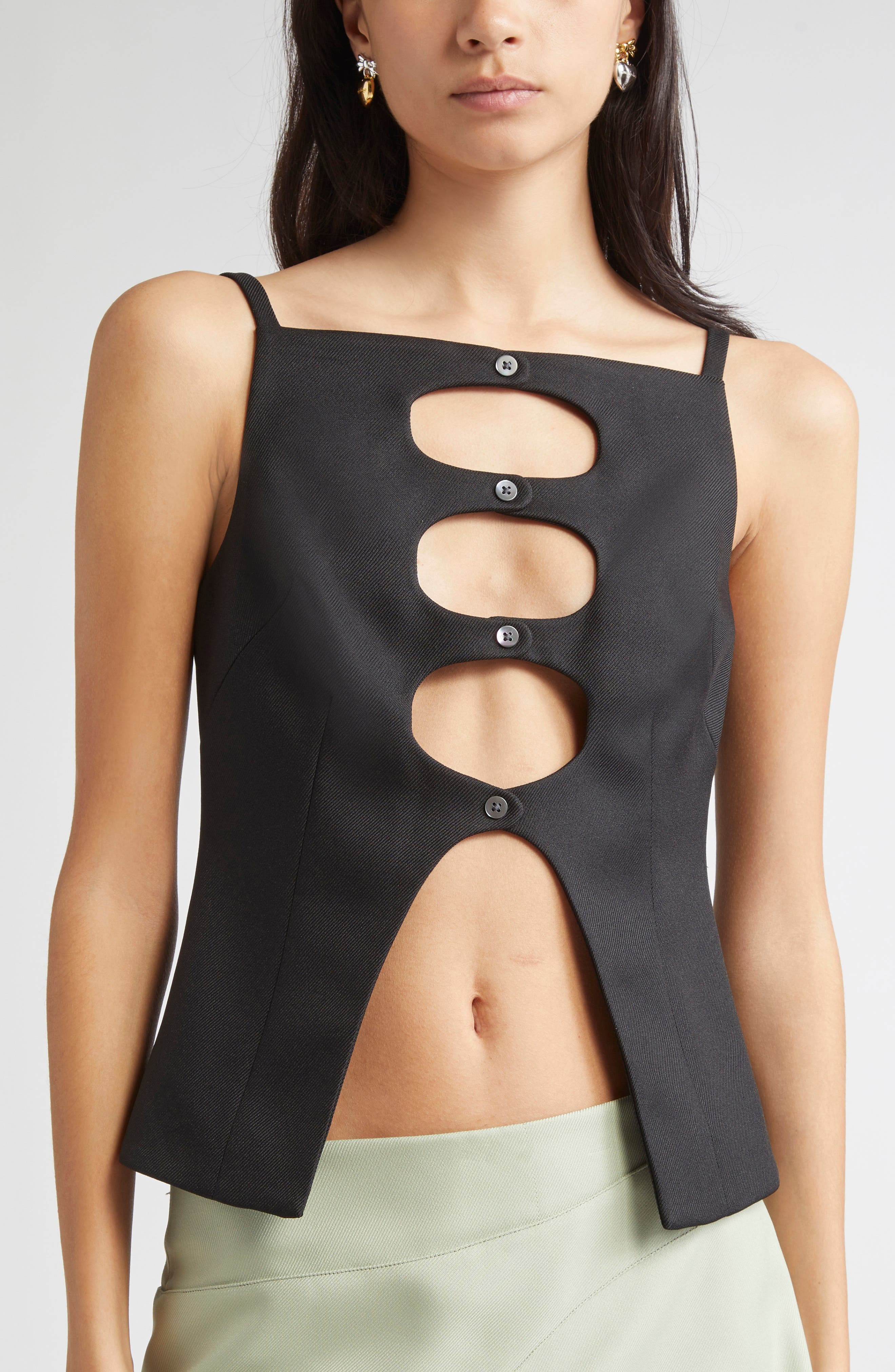 Sandy Liang Saguaro Top in Black at Nordstrom - 5