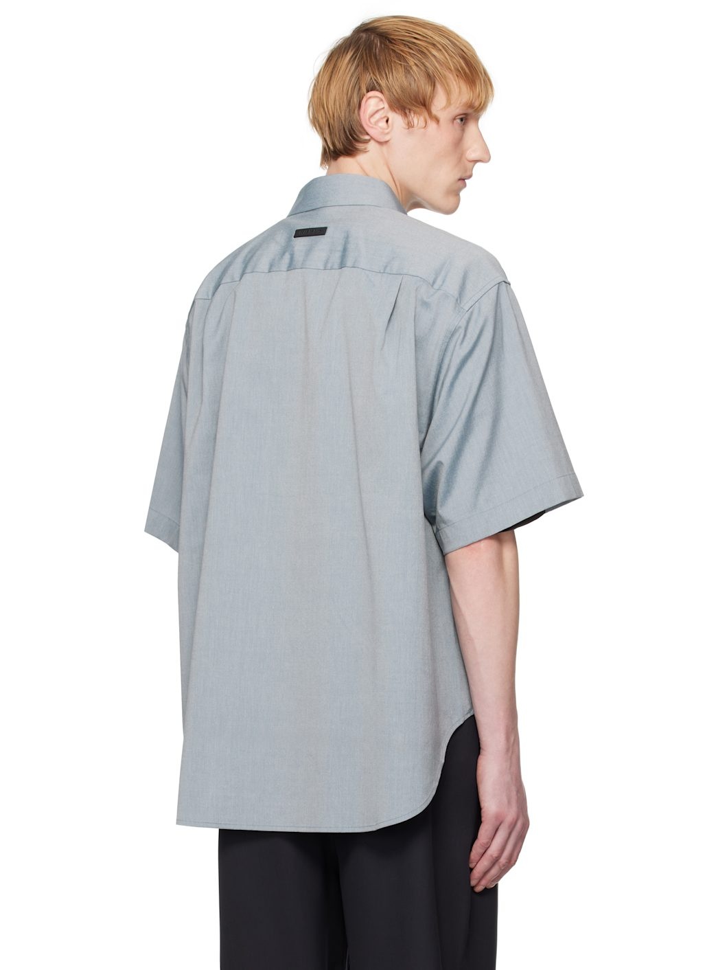 Blue Short Sleeve Oxford Shirt - 3