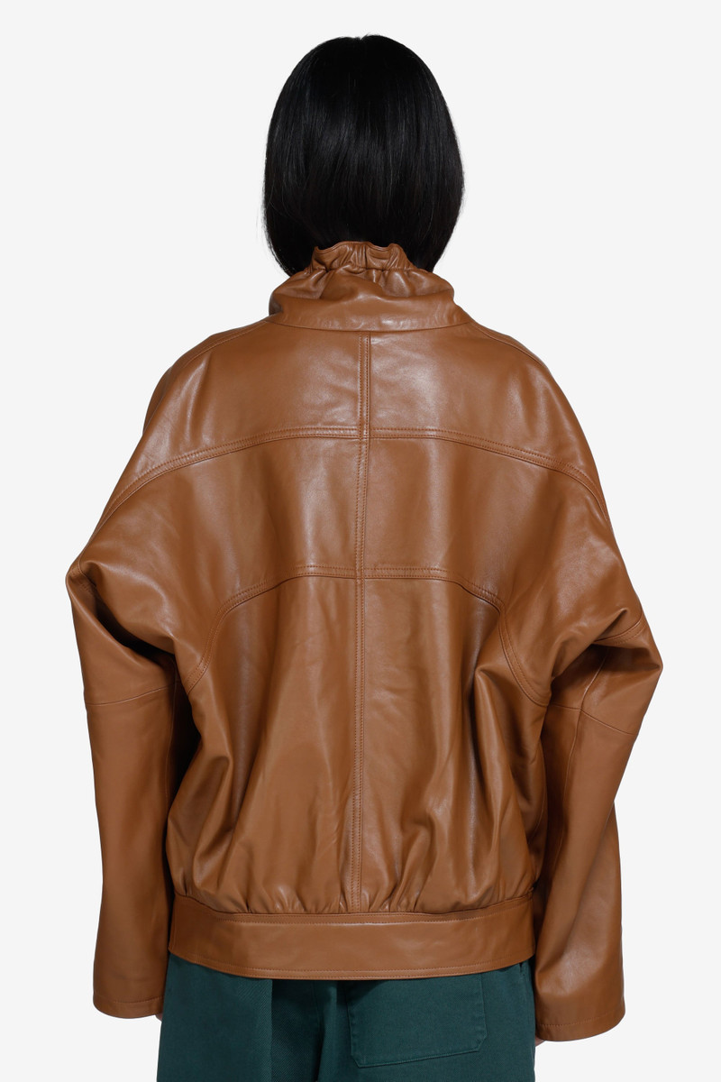 LEATHER BOMBER JACKET WITH ZIP 3