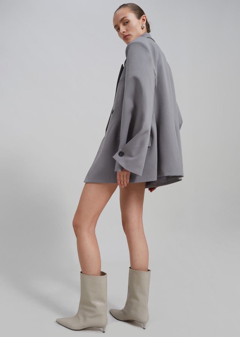 Pia Boxy Blazer - Grey 3