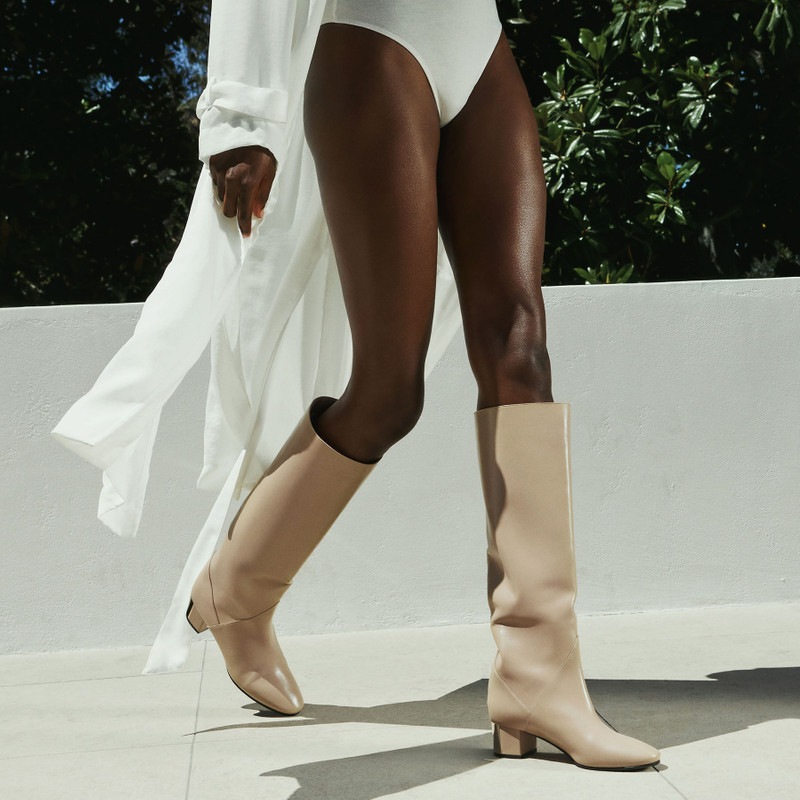 Rydea 45 Stone Nappa Leather Knee High Boots 7
