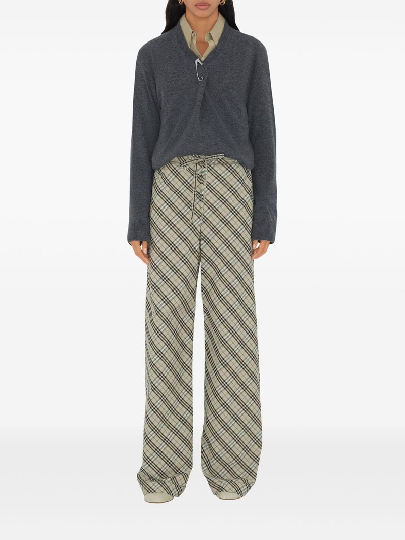 Burberry check-pattern cotton trousers outlook