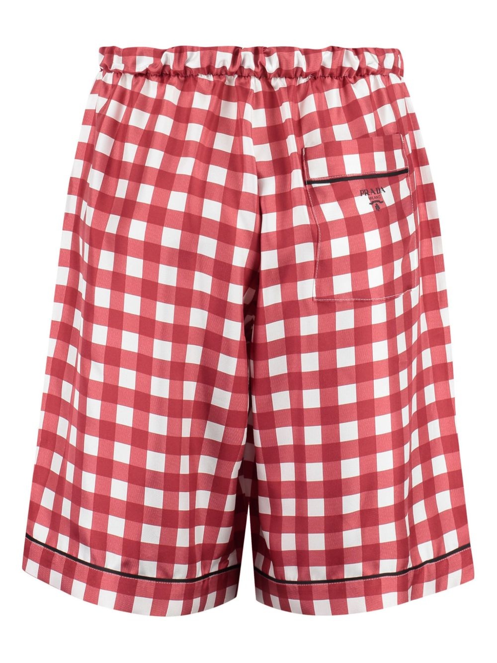 checked silk shorts - 2