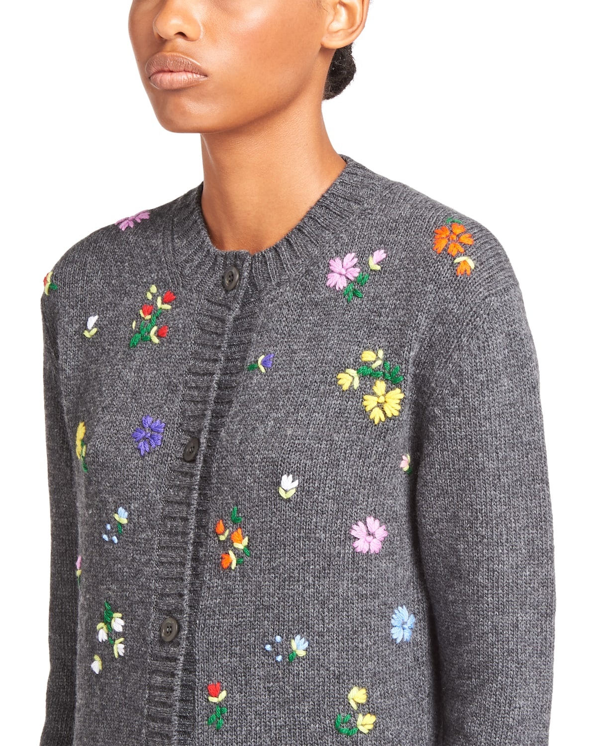 Embroidered wool and cashmere cardigan - 5